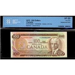 1975 $100 BC-52aA #*JA6486389 CCCS VF30.
