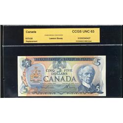 1979 $5  BC-53aA Lawson-Bouey 31002340427  "CCGS UNC63"