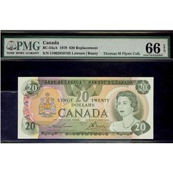 1979 $20 BC-54aA #51002856195 PMG UNC66EPQ.  Bright replacem