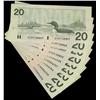 Image 1 : 1991 $20 BC-58d.  Lot of nine notes.  Includes two consecuti