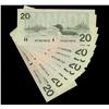 Image 1 : 1991 $20 BC-58d-i.  Lot of 15 notes.  Includes a consecutive