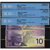 Image 1 : 2003 $10 BC-63c #BEK9485576-574 CCCS Gem UNC67.  Lot of 3 co