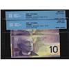 Image 1 : 2003 $10 BC-63c #BEK9485569-570 CCCS Gem UNC67.  Lot of 2 co