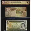 Image 1 : 2004 $100 BC-66a-i & 1973 $1 BC46a. Lot of two low serial nu