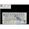 Image 1 : 1986 $5 BC-56aA-i ENX, Crow Blue back plate.  Lot of 12 note
