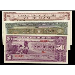 Lot of World Banknotes South Vietnam 100 Dong 1966 in AU, Pi