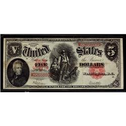 USA 1907 US $5 No. 91, Speelman-White signatures #M22658800.