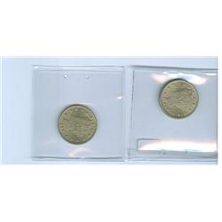 1893 US 5¢.  Lot of two UNC examples.  Should be viewed.