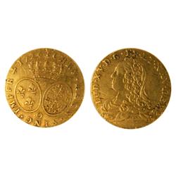 France 1726O, Rare French Gold 1/2 ecu.  Approx. 6400 pcs. s