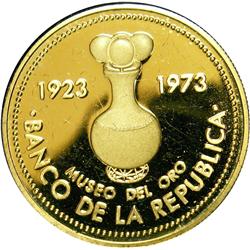 Bank of the Republic of Colombia 1923-1973 Gold Peso KM#255.