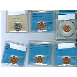 1962 1¢ CCCS MS-64; Red, Harp, 1¢ ICCS MS-64; Red, Missing M
