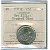 Image 1 : 2003P 25¢ New Effigy Rotated Dies ICCS MS64