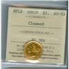 Image 1 : 1882H Nfld $2 Gold ICCS AU50.  Designated as cleaned.
