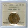 Image 1 : 1861 N.S. Large Bud 1¢ ICCS MS63 Red, a nice and decent exam