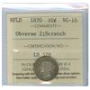 Image 1 : 1870 Nfld Obv.2 10¢ ICCS VG10, lt. Scrt. Lightly toned.