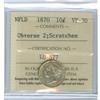 Image 1 : 1870 Nfld Obv.2 10¢ ICCS VF30, lt. Scrts. Brilliant. Scarce 