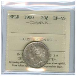 1900 Nfld 20¢ ICCS EF45, lightly toned. 