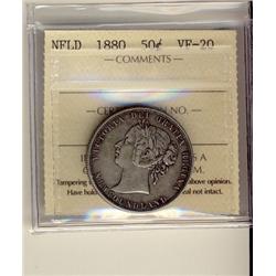 1880 Nfld 50¢ ICCS VF20.  Key date issue.
