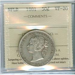 1881 Nfld 50¢ ICCS VF20.Lightly toned.