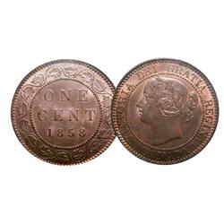 1858 1¢ ICCS MS64RB, a nice red/brown example with perfect f