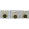 Image 1 : 1858, 1859 Wide 9/8 and 1900 plain.  Lot of 3 ICCS graded 1¢