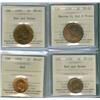 Image 1 : 1859-1950 1¢. Lot of 4 coins including 1859 Nar 9 MS63RB, 19