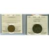 Image 1 : 1859 1¢ Wide 9/8 and 1923.  Lot of 2 ICCS graded 1¢ coins, b