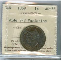 1859 1¢ Wide 9/8 Variation ICCS AU55.