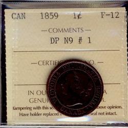 1859 1¢ DP N9 #1 ICCS F12