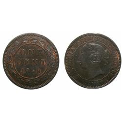 1859 1¢ DP#1 ICCS MS62, nice lustrous brown example.  Very s