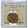 Image 1 : 1876H 1¢ ICCS MS-64 RB, a really nice example with great fie