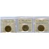 Image 1 : 1876H, 1888 & 1898H 1¢.  Lot of three ICCS MS62 coins.  All 