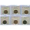 Image 1 : 1882H - 1917 1¢. Lot of six ICCS graded cents including 1882