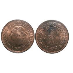 1884 Obv.2 1¢ ICCS MS65 Red. A very flashy coin! Excellent s