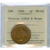 Image 1 : 1886 1¢ Obv 2, ICCS MS64RB.  Well struck and lustrous.