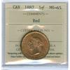 Image 1 : 1887 1¢ ICCS MS65 Red.  An amazing Victoria Large cent.  Exc