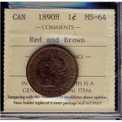 1890H 1¢ ICCS MS64RB.
