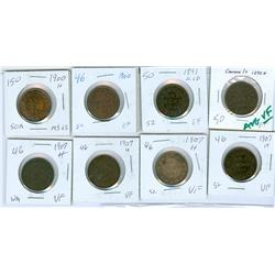 1890H-1907H 1¢.  Lot of 8 cents including 1890H, 1891LLLD, 1