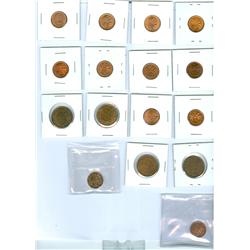 1891-1985 Ptd 1¢ and 5¢.  Mix lot of cents and 5¢ including,