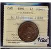 Image 1 : 1891 1¢ LL LD Obv 2, MS64RB.
