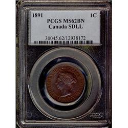 1891 1¢ LL SD  PCGS MS62 BN. Rare in mintstate.