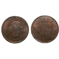 1891 SDSL Obv.2 1¢ ICCS MS64RB, a nice red/brown example wit