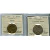 Image 1 : 1894 and 1897.  Lot of 2 ICCS graded 1¢ coins, both MS60. 