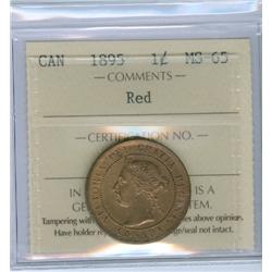 1895 1¢ ICCS MS65RD. 90% red.