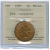 Image 1 : 1897 1¢ ICCS MS65RD.  Designated as lacquered, 85% red.