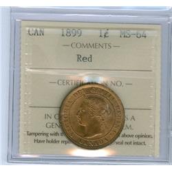 1899 1¢ ICCS MS64RD. A sharp example