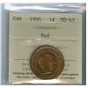 Image 1 : 1900 1¢ ICCS MS63 Red, attractive and fully lustrous 70% red