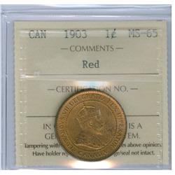 1903 1¢ ICCS MS65RD. 95% red.