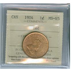 1904 1¢ ICCS MS65RD. Gem 100% red.