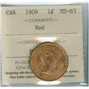 Image 1 : 1909 1¢ ICCS MS63RD.  Lustrous example.